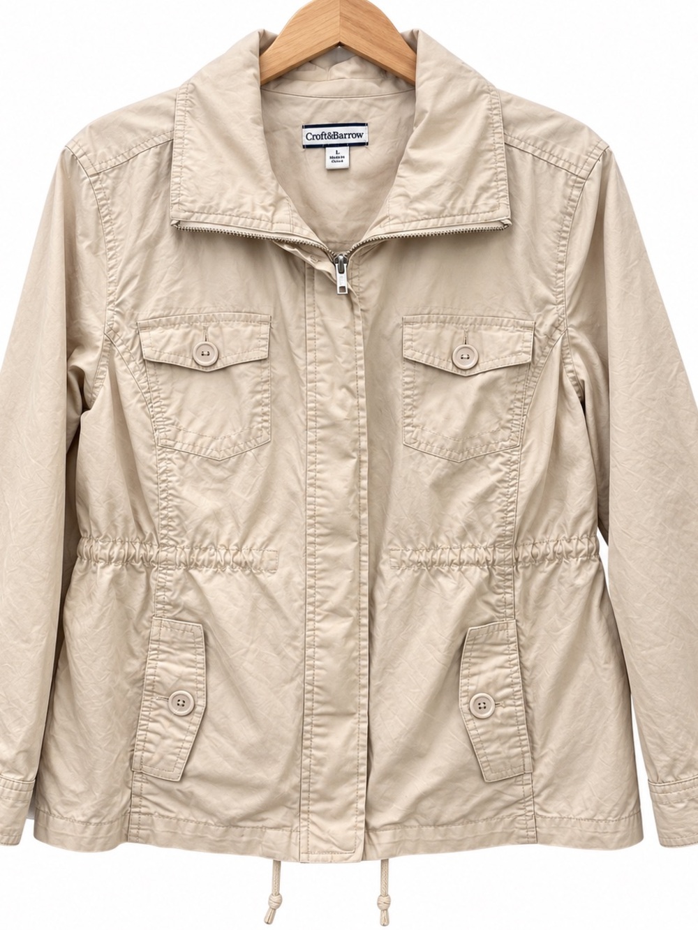 Croft & Barrow Beige Cotton Utility Safari Jacket Size L
